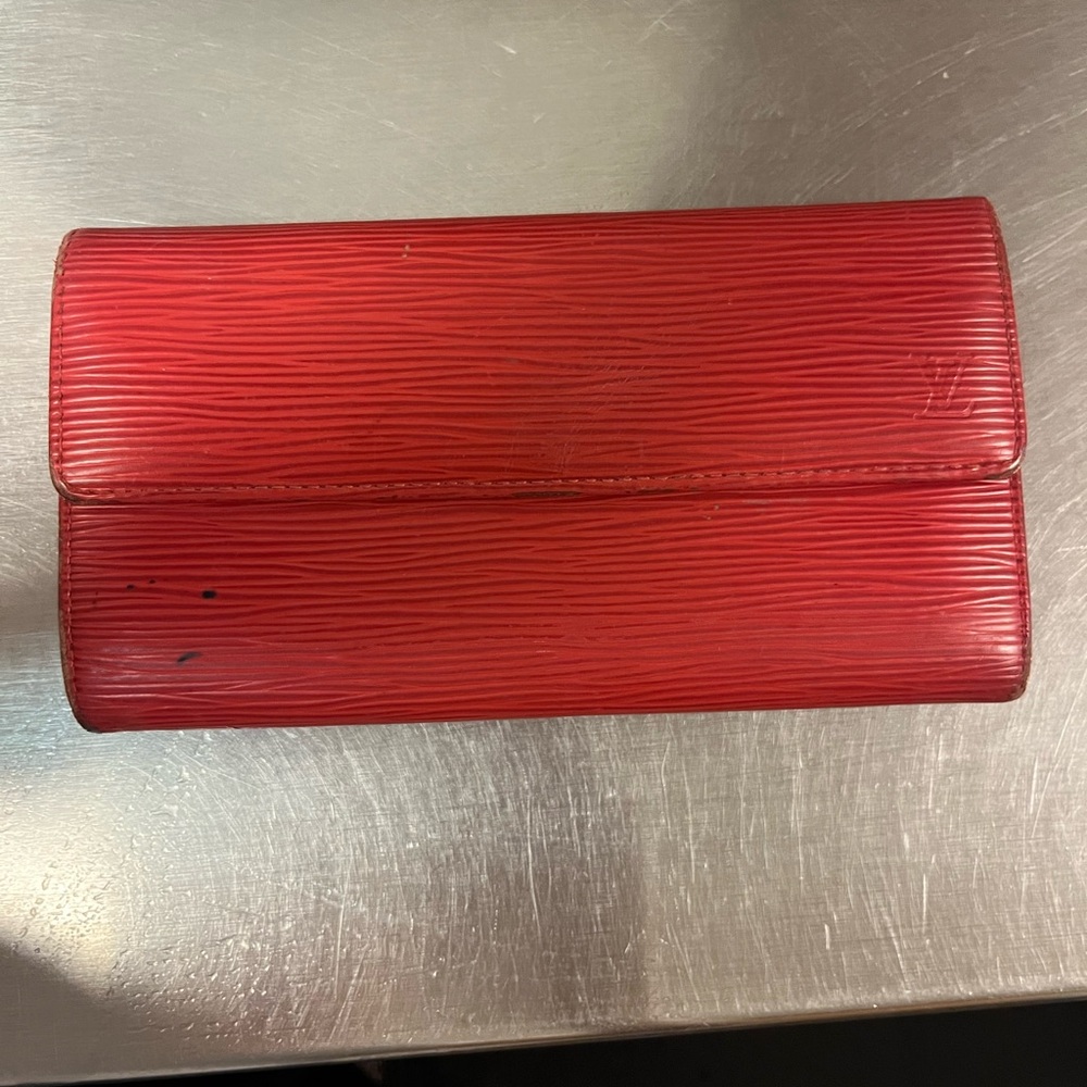 vintage red  louis vuitton wallet